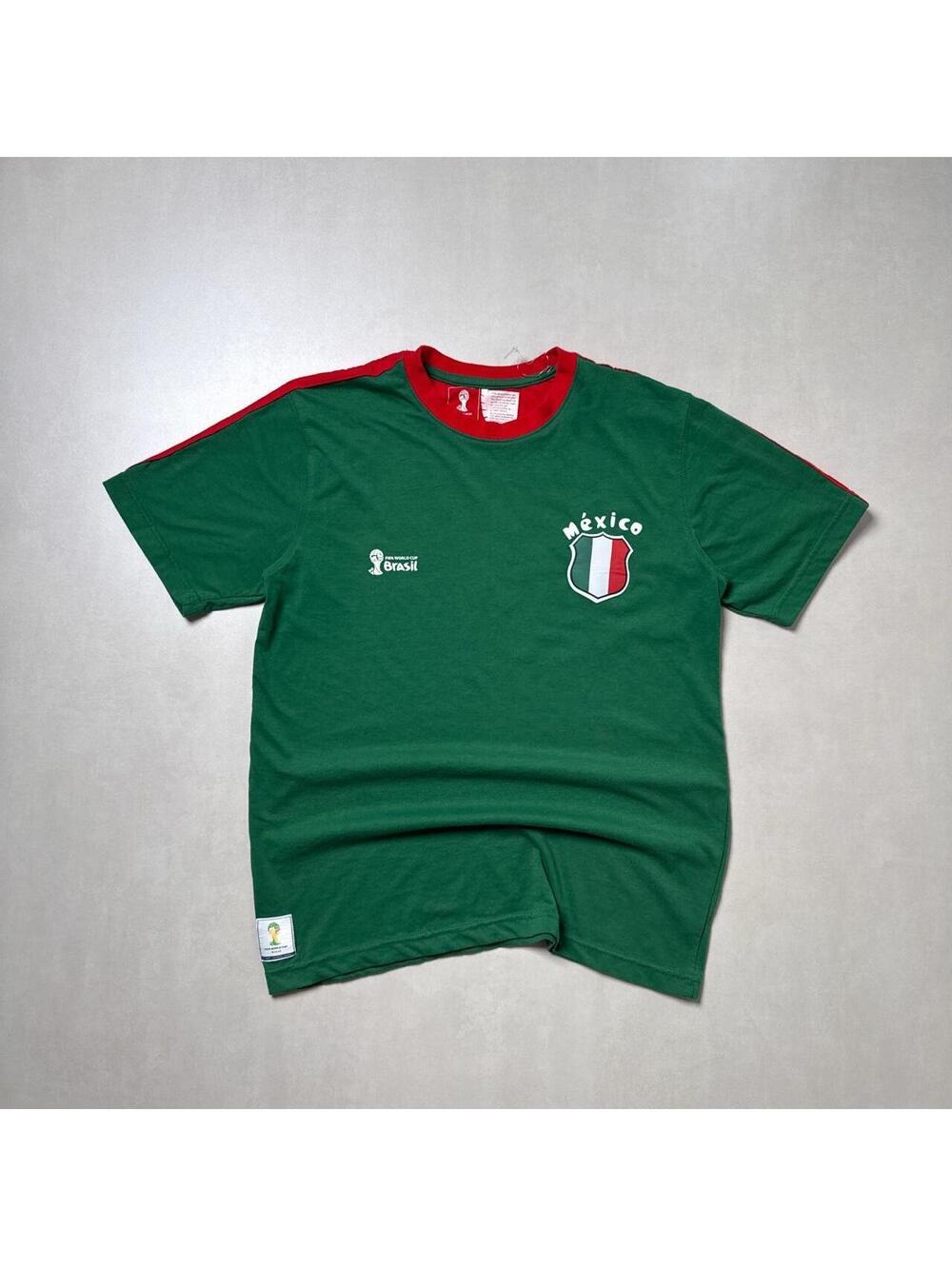 Y2K Mexico Soccer FIFA World Cup Brasil 2014 Green T shirt